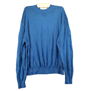 Fairway & Greene Merino Wool Sweater Mens Size M Blue Wolf Run Golf Course